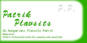 patrik plavsits business card